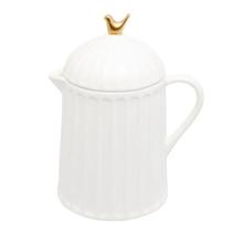 Bule com Tampa em Cerâmica Branco 600ml Colibri Wolff
