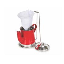 Bule De Alumínio Vermelho Com Suporte E Coador Bule De Alumínio Vermelho Com Suporte E Coador