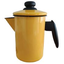 Bule de Café Chá Aço Esmaltado 1,1 Litros Ágata Básica Metallouça Amarelo