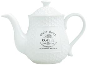 Bule de Café de Cerâmica Branco com Tampa - 850ml Wolf Sweet Home Bule de Café de Cerâmica Branco com Tampa - 850ml Wolf Sweet Home