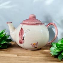 Bule De Café Feito Em Cerâmica e Pintado á Mão Presente Decoração