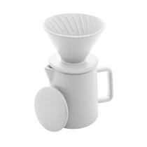 Bule de Cerâmica com Tampa e Suporte para Filtro Branco 600ml - Wolff