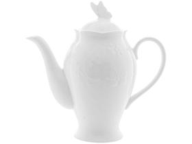 Bule de Chá e Café de Porcelana Branco 1L - Lyor Butterfly Flower