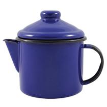 Bule de Chá Esmaltado Bico Curto 600 ml Azul Ewel