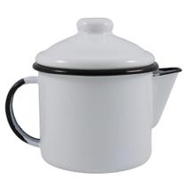 Bule de Chá Esmaltado Bico Curto 600 ml Branco Ewel Bule de Chá Esmaltado Bico Curto 600 ml Branco Ewel