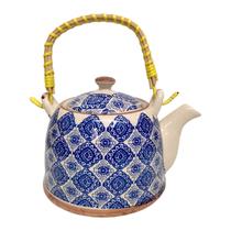 Bule de Chá Porcelana Chaleira Com Infusor Inox 850ml
