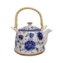 Bule de Chá Porcelana Infusor Inox Chaleira Leiteira 850ml