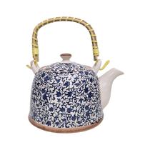 Bule de Chá Porcelana Infusor Inox Chaleira Leiteira 850ml