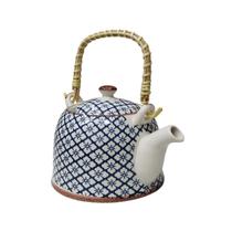 Bule de Porcelana Com Infusor Inox Chaleira Chá 900ml Cor:Mosaico Azul Bule de Porcelana Com Infusor Inox Chaleira Chá 900ml Cor:Mosaico Azul