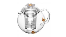 Bule de Vidro com Infusor Inox e Tampa Decorada Wolff Sun Garden Bule de Vidro com Infusor Inox e Tampa Decorada Wolff Sun Garden