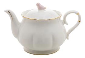 Bule Em Porcelana Birds Branco 1L - Wolff