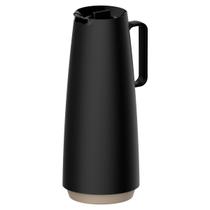 Bule Garrafa Térmica Tramontina Exata 1 Litro Em Polipropileno Preto Com Ampola De Vidro