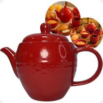 Bule Le Chef Cerâmica Laranja 500ml Chá Café Linha Le Chef