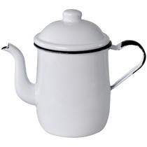 Bule Leiteira em Aço Esmaltado Tradicional P/ Café Branco