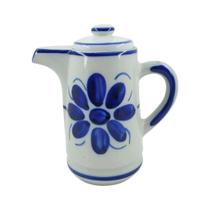 Bule Leiteira Porcelana Pintada mão Monte Sião 600ml Floral