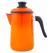 Bule para Café Esmaltado Bico Curto 1500 ml Laranja Ewel