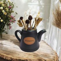Bule Pequeno Elegance Decorativo - Preto Flowers Bule Pequeno Elegance Decorativo - Preto Flowers