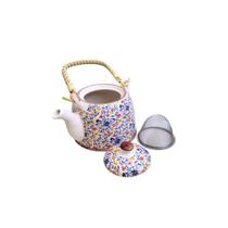 Bule Porcelana Chinesa com Infusor e 4 Copos Flores Bule Porcelana Chinesa com Infusor e 4 Copos Flores