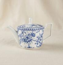 Bule Porcelana Hortênsia Azul 750ml Mesa Posta Chá Azul