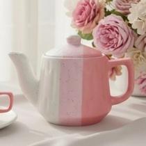 Bule rosa de cerâmica para leite mesa posta com alça jarra branca ternura 400ml chá porcelana vidro cozinha fofa Bule rosa de cerâmica para leite mesa posta com alça jarra branca ternura 400ml chá porcelana vidro cozinha fofa