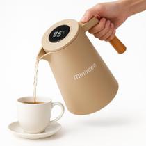 Bule Térmico 1000ml com Termômetro Digital MN732 Bege Areia