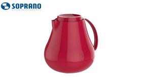 Bule Térmico 400ml Para Café Leite Chá Água Ampola Vidro Sonetto vermelho - Soprano