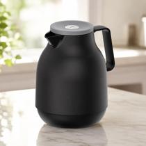Bule Térmico Exata 1L Preto com Tampa Rolha e Botão de Pressão Conserva Quente e Frio Bule Térmico Exata 1L Preto com Tampa Rolha e Botão de Pressão Conserva Quente e Frio