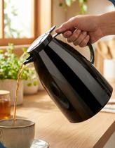 Bule Térmico Viena Invicta 750ml Preto com Ampola de Vidro Gatilho Dosador Bico Corta Gostas para Café e Chá