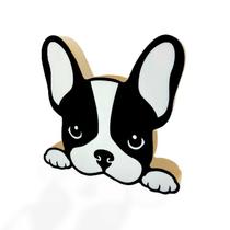 Bulldog Em Madeira Decoryou - Ref 311 - 20x21x3,2cm