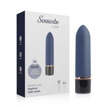 Bullet Sensivibe Cute Capsula Vibratória 10 Intensidades 10cm x 2,3cm Recarregável Resistente à Água Portátil A Sós