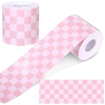 Bulletin Board Border Zonon Checkerboard, papel rosa de 65 pés Bulletin Board Border Zonon Checkerboard, papel rosa de 65 pés