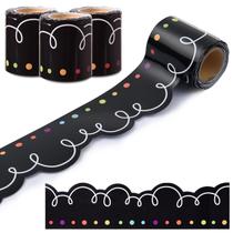 Bulletin Board Borders AWIZOM 99 pés em preto com rabiscos brancos Bulletin Board Borders AWIZOM 99 pés em preto com rabiscos brancos