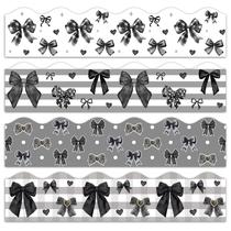 Bulletin Board Borders Beyumi Black Bows em aquarela 80 unidades