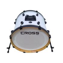 Bumbo RMV Crossroad cor branco 22" canoa cromada e garra preto Bumbo RMV Crossroad cor branco 22" canoa cromada e garra preto
