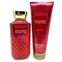 Bundle Bath & Body Works Strawberry Pound Cake, gel de banho 300 ml e creme corporal Ultimate Hydration, 240 ml