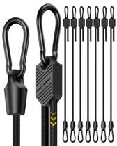 Bungee Cord, 8 peças de ganchos pretos ajustáveis LuckyStraps de 48"