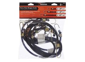 Bungee Cord Jensen Keeper, pacote com 6 unidades, Heavy Duty, 24-40"