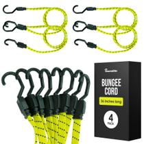 Bungee Cords Houseables, 91 cm, tiras elásticas planas, pacote com 4