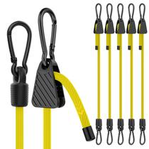 Bungee Cords Rugtol, 12 cm, ajustáveis, resistentes a UV, pacote com 6