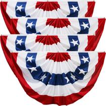 Bunting American Flag HOOSUN 4 de julho 1,5x3 pés (pacote com 4)