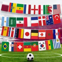 Bunting Banner G128 Copa do Mundo de 2022 33 pés com 32 bandeiras 21x14cm