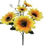 Buquê 5 Girassóis Artificiais 26cm - Decoração