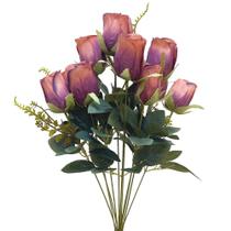 Buquê Artificial Botão de Rosa X11 Decorativo Buquê Artificial Botão de Rosa X11 Decorativo