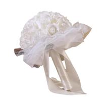 Buquê Artificial Com Design Criativo De Pérolas Para Casamento, Buquê De Mão Bonito Para Noiva E