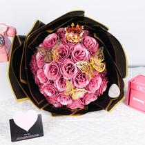 Buquê artificial Seebeellar DIY Glitter Roses - 25 rosas