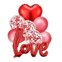 Buquê Balão Love - Kit Romântico com 8 Peças Buquê Balão Love - Kit Romântico com 8 Peças