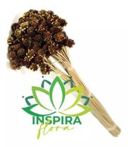 Buquê Botão Coroinha Marrom Amarelo Arranjo Decoração Noiva