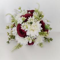 Buquê Bouquet Noiva Casamento Civil Marsala E Branco - império das flores