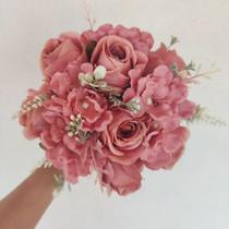 Buquê, Bouquet Noiva Casamento Civil Rosas E Hortencias - império das flores