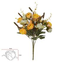 BUQUE CAMELIA X13 (CREME AMARELO OUTONO) 31cm BUQUE CAMELIA X13 (CREME AMARELO OUTONO) 31cm